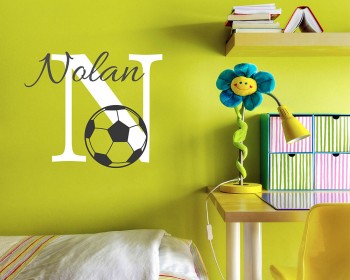 Football Customized Name Cartoon Decal For Nursery Football Customized Name Cartoon Decal For Nursery